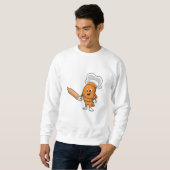 Brot als Koch mit rollendem Button Sweatshirt (Vorne ganz)