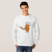 Brot als Koch mit rollendem Button T-Shirt (Vorne ganz)