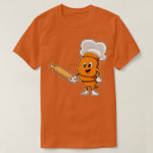 Brot als Koch mit rollendem Button T-Shirt (Design vorne)