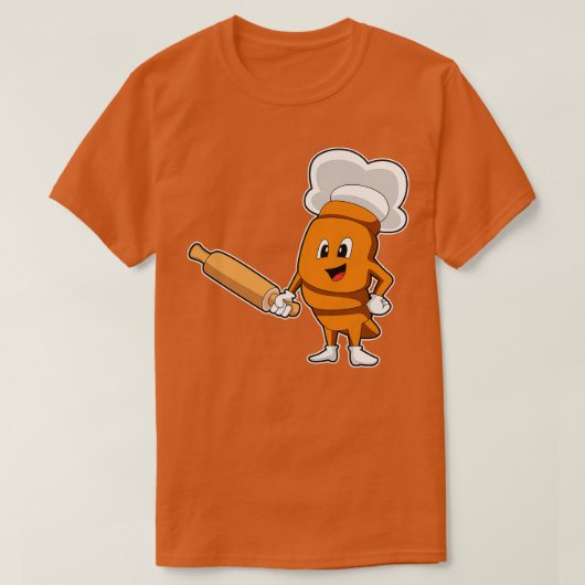 Brot als Koch mit rollendem Button T-Shirt (Design vorne)