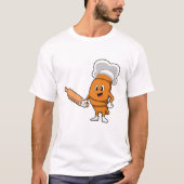 Brot als Koch mit rollendem Button T-Shirt (Vorderseite)