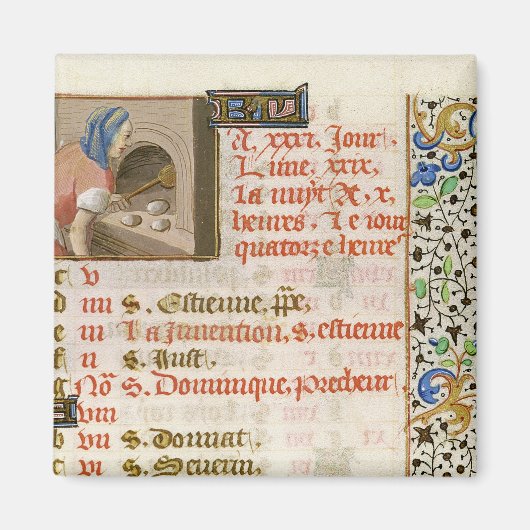 Brot aus einem Stundenbuch Magnet (Vorne)