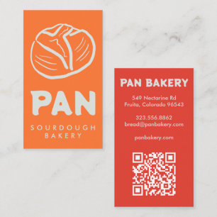 Brot Bäckerei Sauerteig INDIVIDUELLER QR Handgezei Visitenkarte