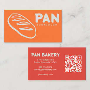 Brot Bäckerei Sauerteig INDIVIDUELLER QR Handgezei Visitenkarte