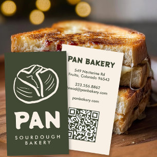 Brot Bäckerei Sauerteig INDIVIDUELLER QR Handgezei Visitenkarte