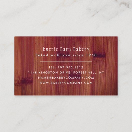 Brot, Bäckereien, Bäckerei Visitenkarte (Rückseite)