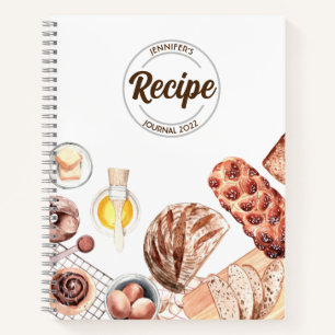 Brot Baker individuell anpassbares Rezept-Journal Notizblock