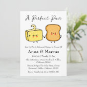 Brot & Butter ein perfektes Paar Bridal Abendessen Einladung (Stehend Vorderseite)