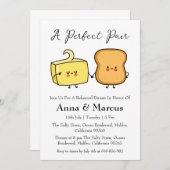Brot & Butter ein perfektes Paar Bridal Abendessen Einladung (Vorne/Hinten)
