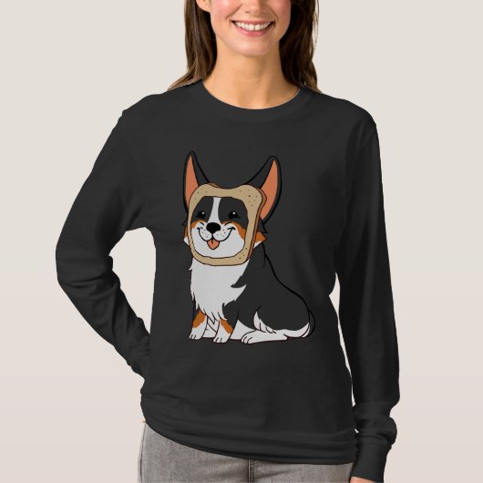 Brot Corgi Black T-Shirt (Vorderseite)