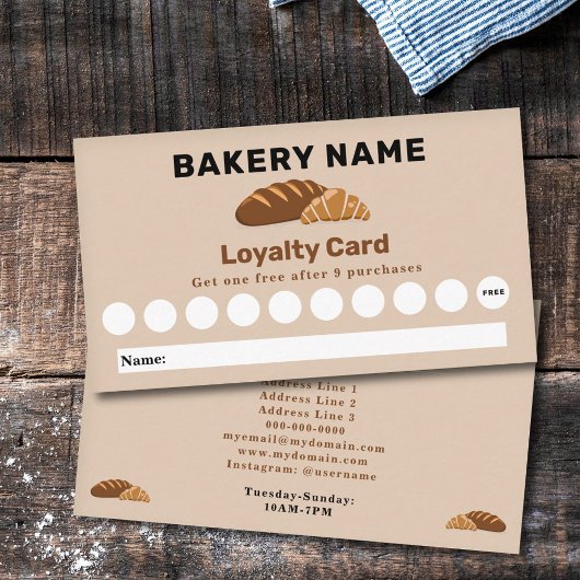 Brot & Croissant - Bakery Loyalty Card Visitenkarte
