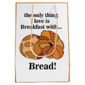 Brot Frühstück Lustig Mittlere Geschenktüte (Rückseite)