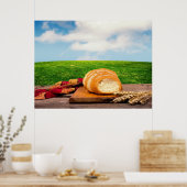 Brot im Weizenfeld Poster (Küche)