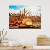 Brot im Weizenfeld Poster (Küche)