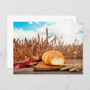 Brot im Weizenfeld Postkarte