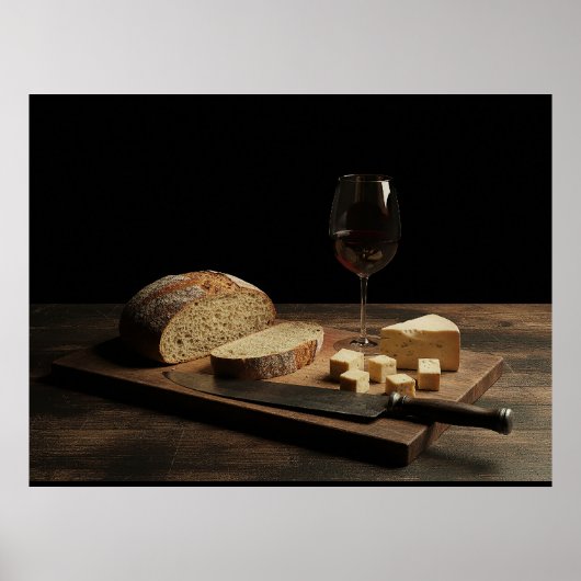 Brot, Käse und Wein Poster (Vorne)