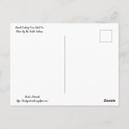 Brot/Kochofen auf dem Mesa NM Postkarte (Rückseite)