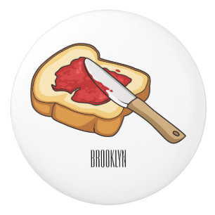 Brot & Marmelade Cartoon-Illustration Keramikknauf