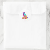 Brot Meowphosis - Glitchy Funny Cat Meme Runder Aufkleber (Tasche)