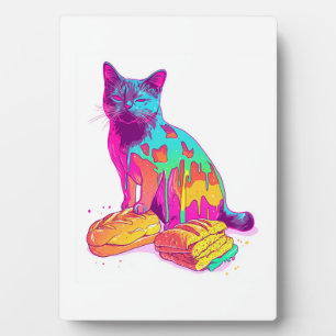 Brot Meowphosis � Glitchy Lustiger Katzen-Meme Fotoplatte