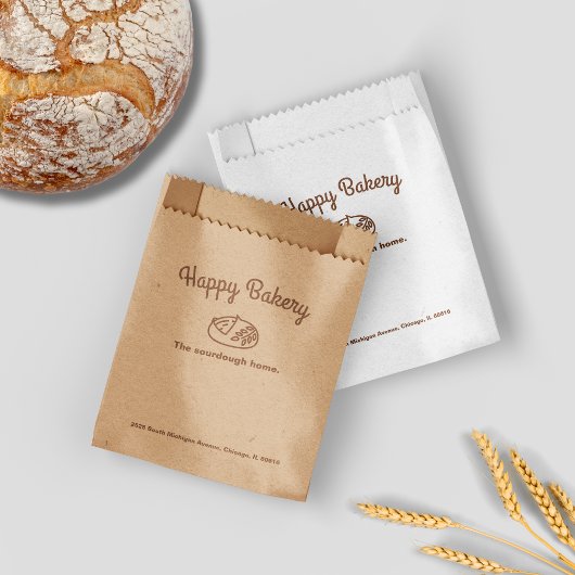 Brot mit Minimalistischem Logo Klassische Bäckerei Geschenktütchen