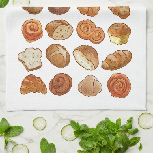 Brot-Muster-Geschirrtuch 16" x 24" Küchentuch (Gefaltet)