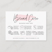 Brot-Pflegeanleitung Rosa Aquarellbäckerei Visitenkarte (Vorderseite)
