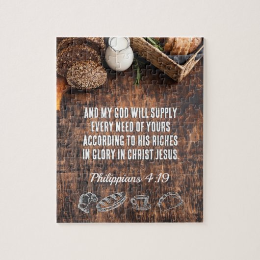 Brot | Philippinen 4:19 Bibelverse 8 x 10 oder höh Puzzle (Vertikal)