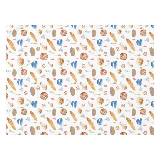 Brot | Pies | Bäckerei Wasserfarbmuster Tischdecke (Vorderseite (Horizontal))