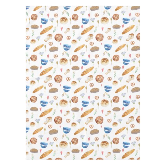 Brot | Pies | Bäckerei Wasserfarbmuster Tischdecke (Vorderseite)