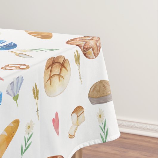Brot | Pies | Bäckerei Wasserfarbmuster Tischdecke (Beispiel)