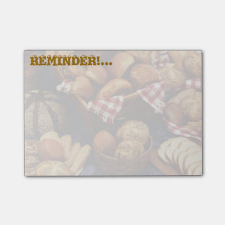 Brot-Stillleben Post-it Klebezettel