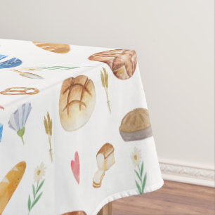 Brot Torten Bäckerei-Wasserfarbenmuster Tischdecke