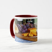 Brot-Trauben-Cheddarkäse-und Tasse (Vorderseite Links)