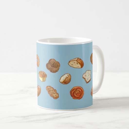 Brot- u. Gebäckmuster-Tasse - kundengerecht Kaffeetasse (VorderseiteRechts)