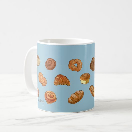 Brot- u. Gebäckmuster-Tasse - kundengerecht Kaffeetasse (Vorderseite Links)