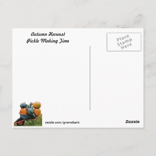 Brot und Butter Pickles Rezept Postkarten (Rückseite)