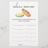 Brot und Butter, Wo waren sie Brautparty-Spiel (Vorderseite)