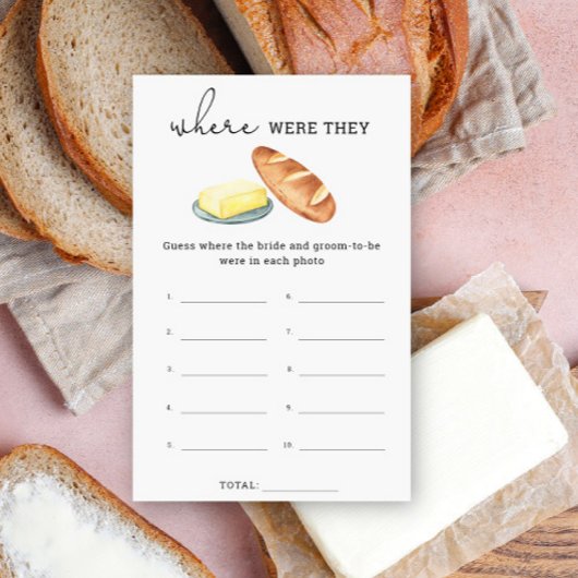 Brot und Butter, Wo waren sie Brautparty-Spiel