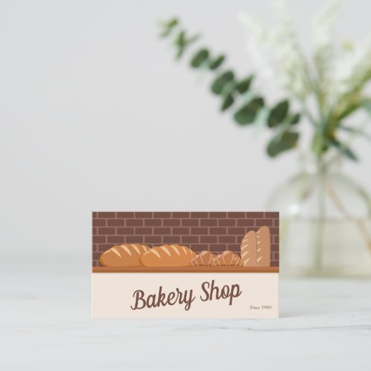 Brot und Croissant - Bäckerei Visitenkarte (Stehend Vorderseite)