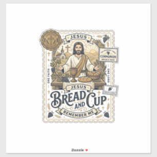 Brot und Kelch Jesus Kommunion Christlicher Glaube Aufkleber