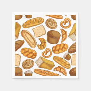 Brot und Konditorei, gebackenes Muster Serviette