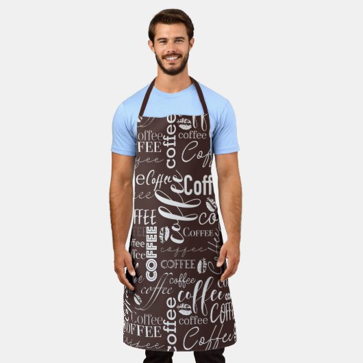 Brot- und Weißtypografie - Kaffeedesign Schürze (Getragen)