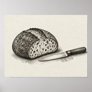 Brot-Wandkunst Bäckerei Küchen-Stillleben-Druck Poster