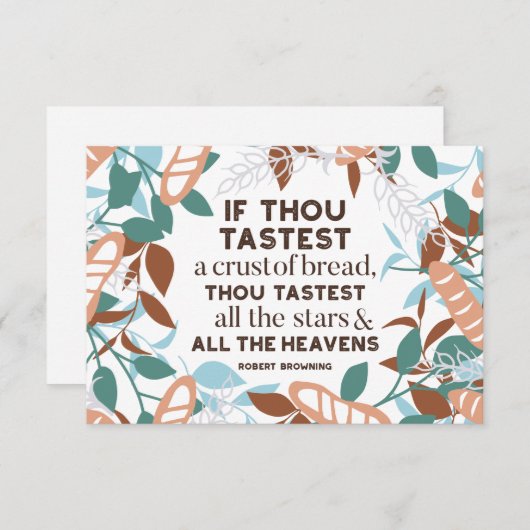 Brot-Zitate von Robert Browning Einladung (Vorne/Hinten)