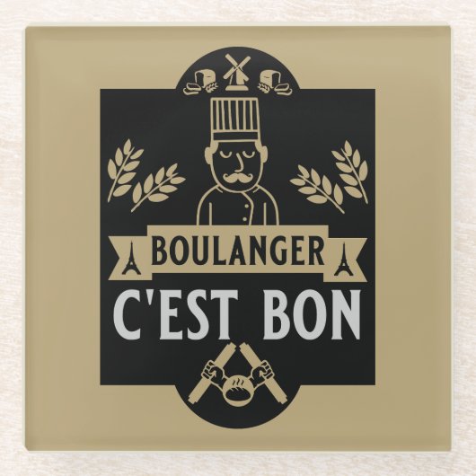 Brotbacken Glasuntersetzer (Vorderseite)