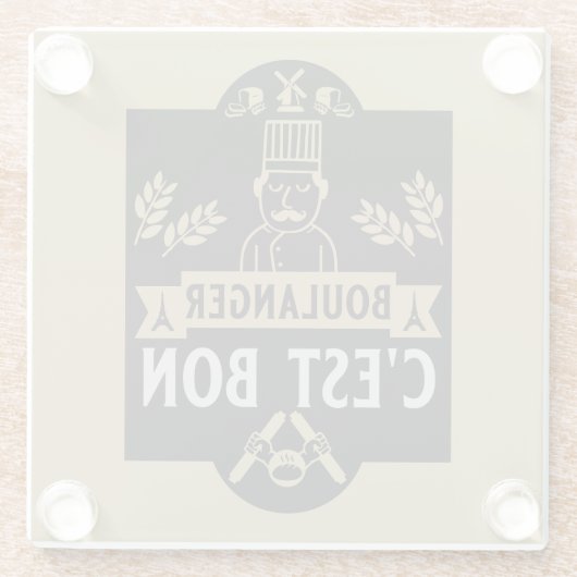 Brotbacken Glasuntersetzer (Rückseite)