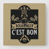 Brotbacken Quadratische Wanduhr (Vorderseite)