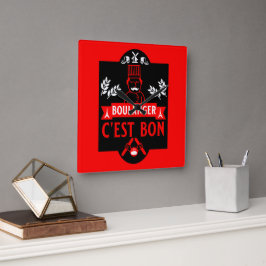 Brotbacken Quadratische Wanduhr