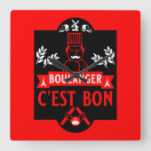 Brotbacken Quadratische Wanduhr (Vorderseite)